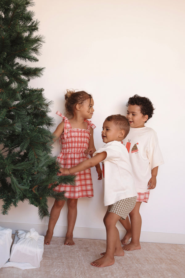 Gingham Shorts- Olive