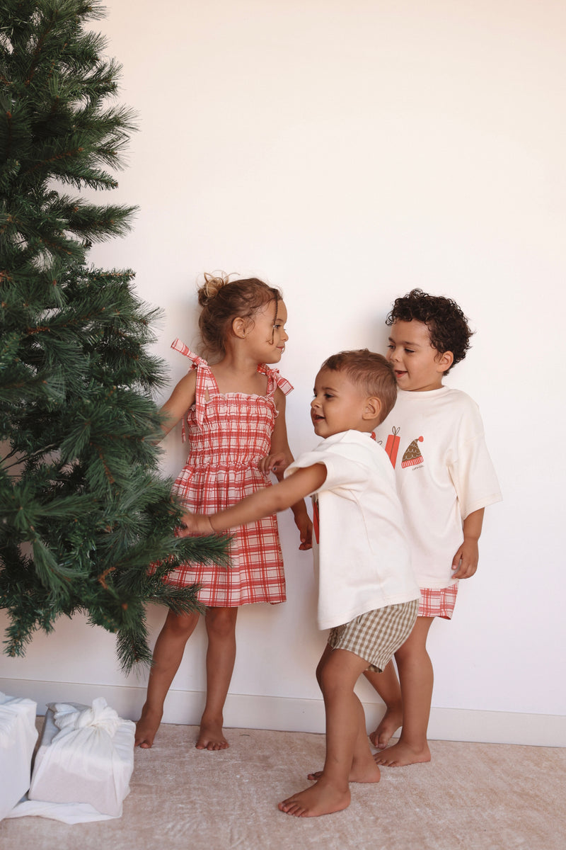 Gingham Shorts- Olive