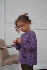 Crochet LOVE Pullover - Grape