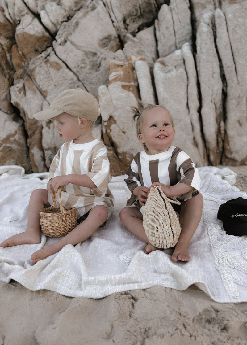 Stripes on Stripes Shorts | Kids | Beige