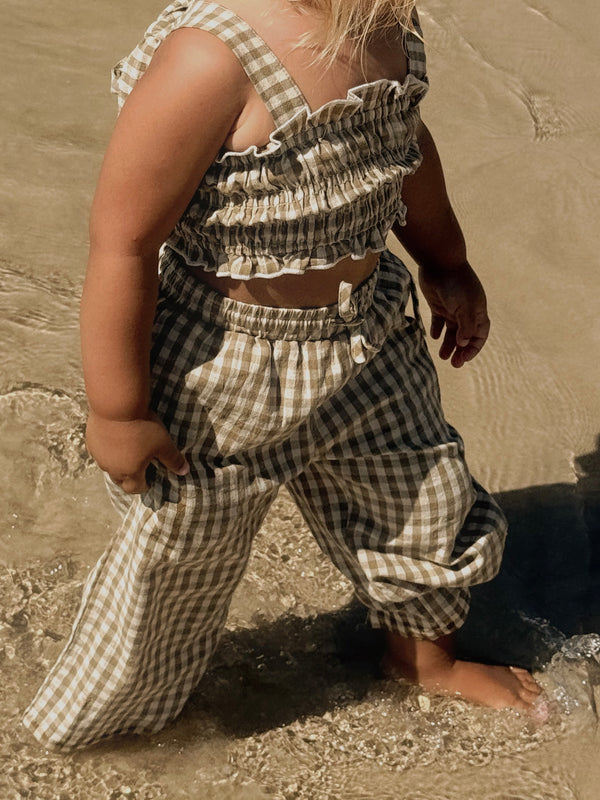 Gingham Pants - Olive