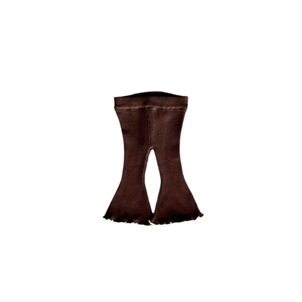 Flared Leggings - Carob with natural frill