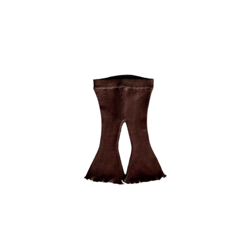 Flared Leggings - Carob with natural frill