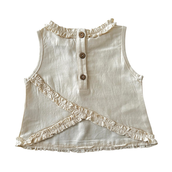 Linen Frill Top - Natural