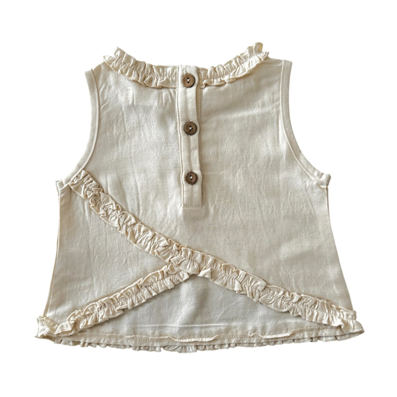 Linen Frill Top - Natural