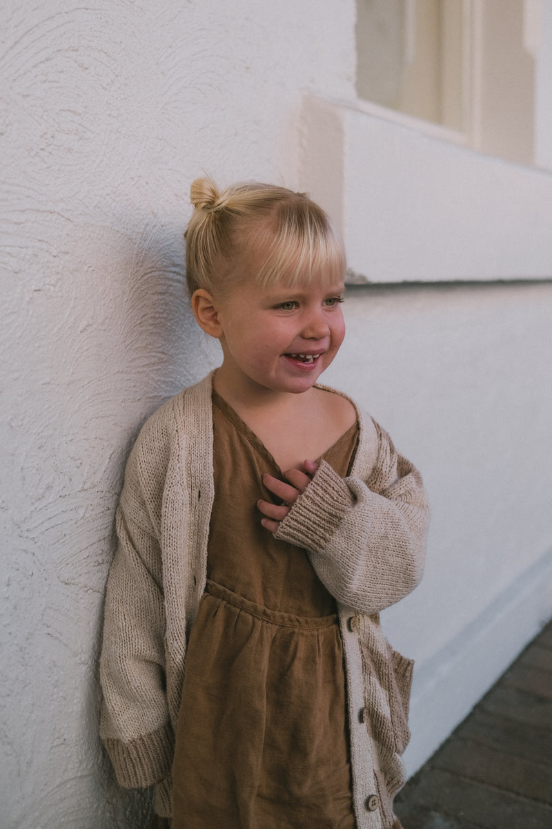 Oversized Slouch Cardigan | Textured Cashew + Oak