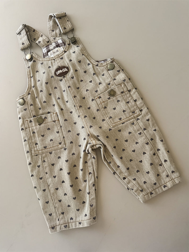 Vintage Denim Overalls - Hearts