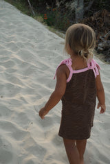 Terry Tie Up WAVE Dress- Chocolate