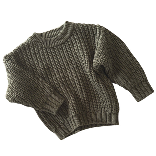 Chunky Knit Pullover - Moss