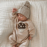 Lupa and Sol French Terry Romper | Mushroom