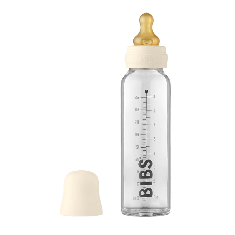 Bibs Baby Glass Bottle Complete Set 225ml - Ivory