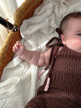 Crochet Tie Romper - Espresso