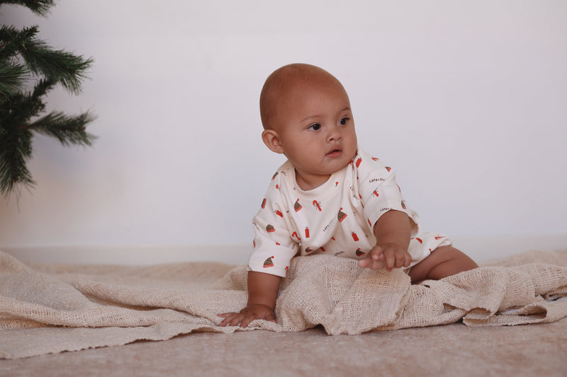 Christmas Tee Romper- Milk