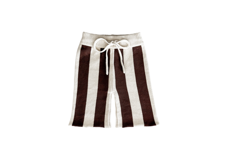 Striped Pants - Natural + Carob