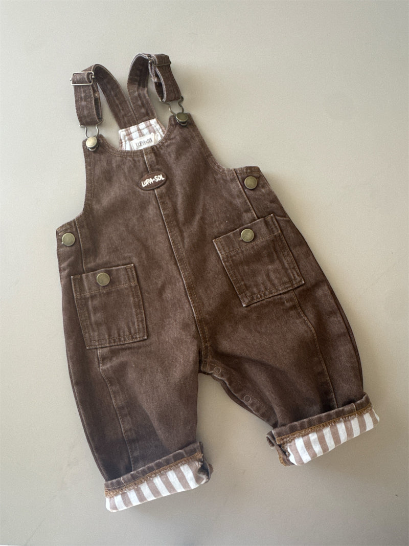 Vintage Denim Overalls - Mocha