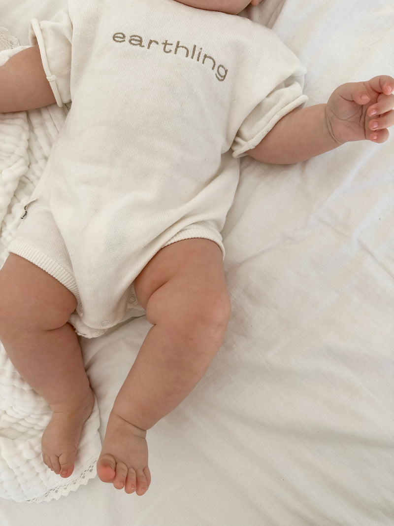 Lupa and Sol Earthling Romper | Milk