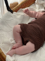 Crochet Tie Romper - Espresso