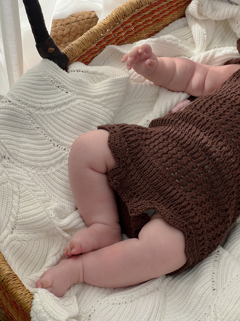 Crochet Tie Romper - Espresso