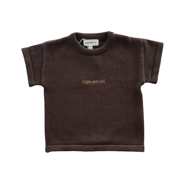 Knitted Logo Tee | Coffee