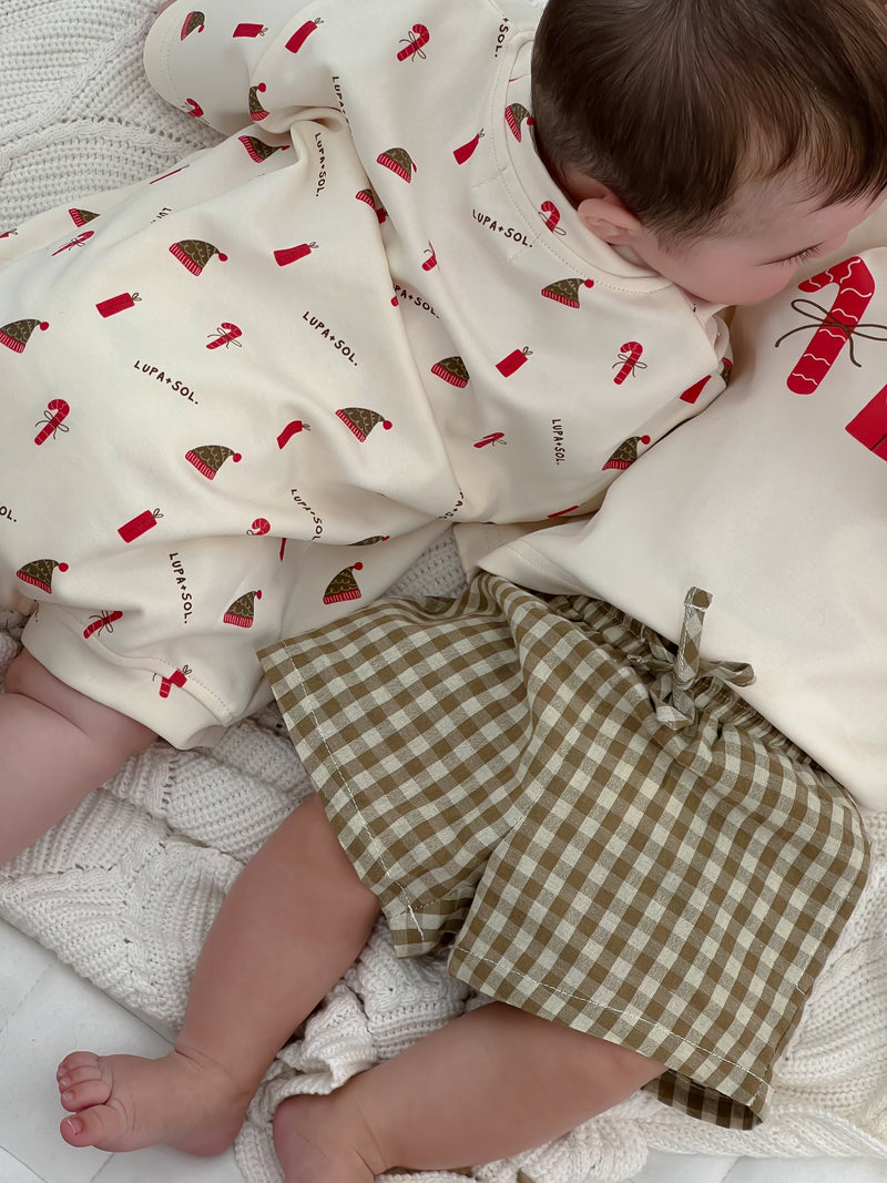 Gingham Shorts- Olive