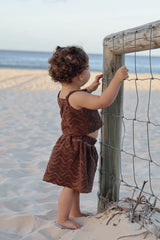 Terry WAVE Crop Singlet- Chocolate