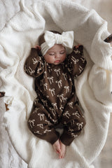 Bow Romper - Bark