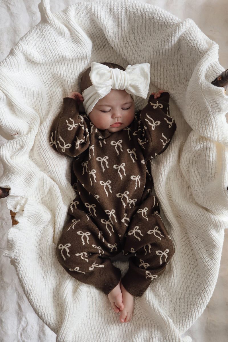 Bow Romper - Bark