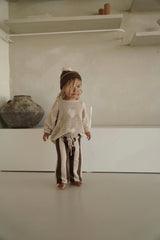 Striped Pants - Natural + Carob