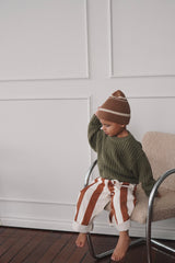 Pixie Beanie - Caramel Stripe