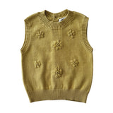 Knitted Flower Vest - Butter