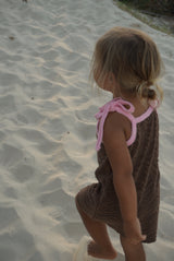 Terry Tie Up WAVE Dress- Chocolate