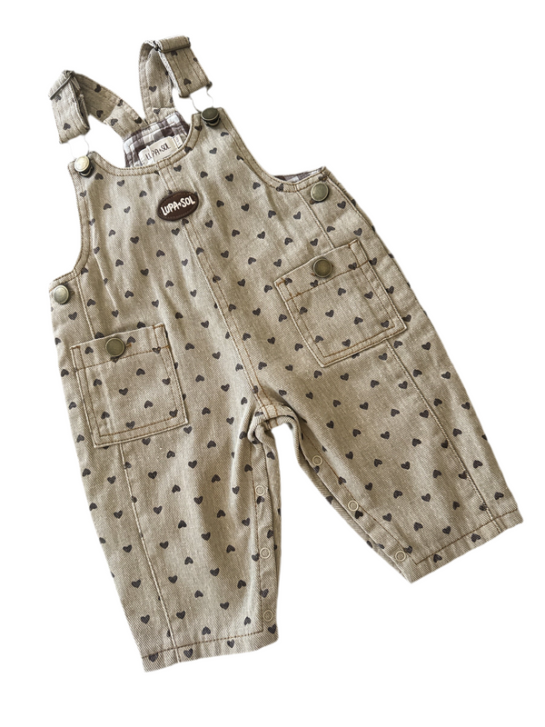 Vintage Denim Overalls - Hearts