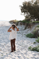 Linen Frill Top - Natural