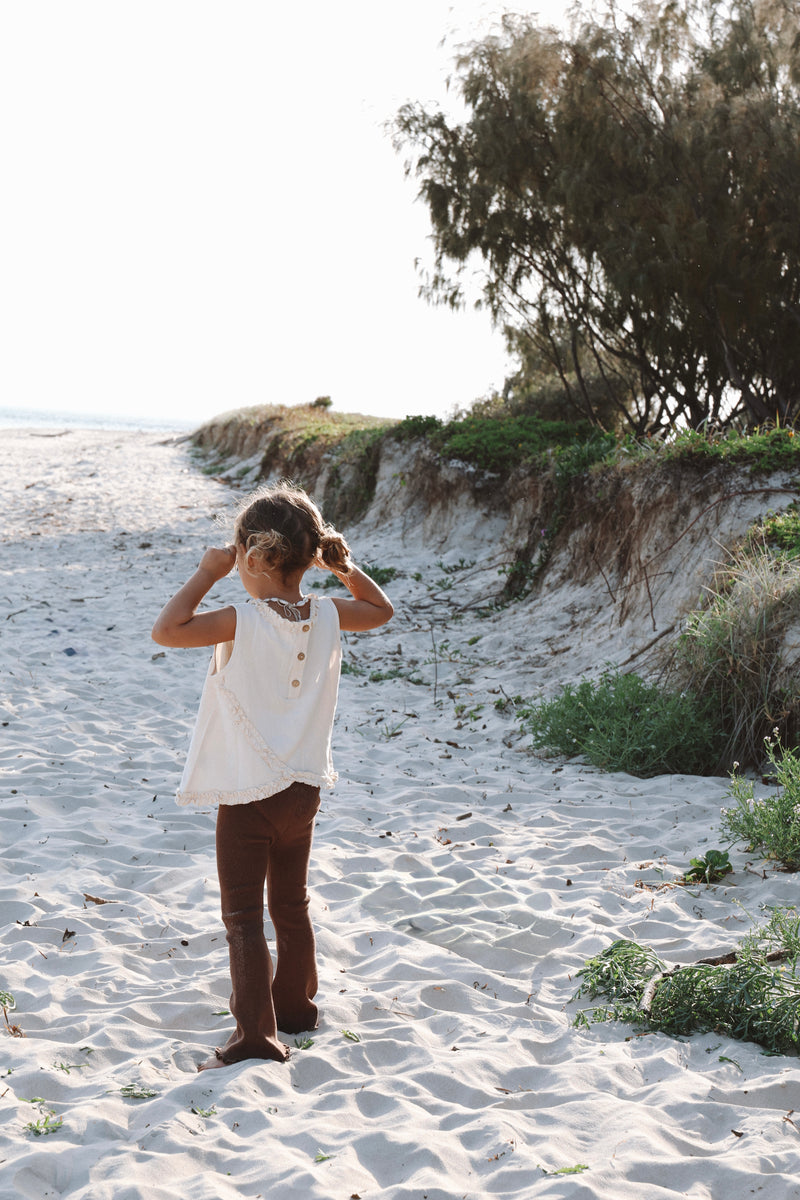 Linen Frill Top - Natural