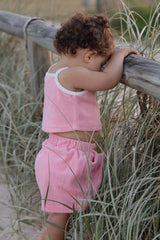 Terry Crop Singlet- Blossom