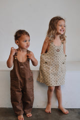 Vintage Denim Overal Dress - Hearts