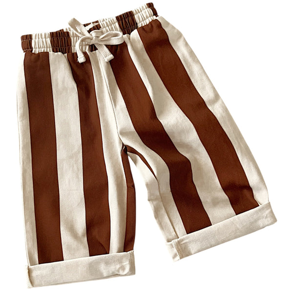 Bobby Canvas Pants - Brick Stripe