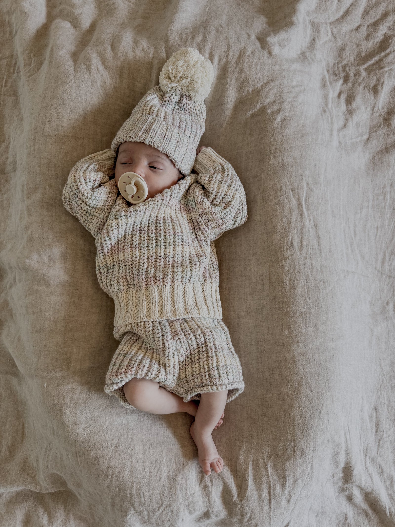 Chunky Knit Shorts | Fairy Floss Stripe – Lupa and Sol