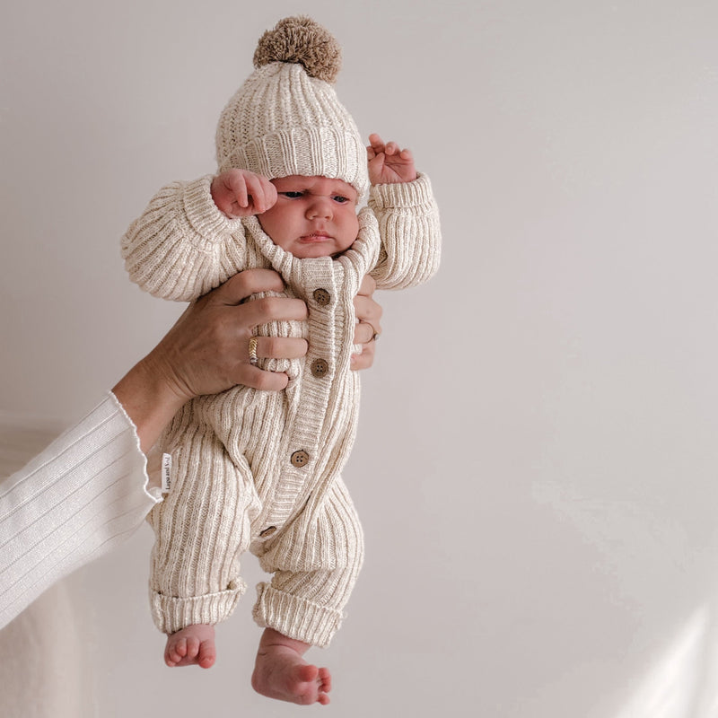 Ribbed Knit Romper | Textured Vanilla