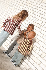 Long Sleeve Stripe Tee- Marigold + Fudge