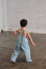Vintage Denim Overalls - Sky
