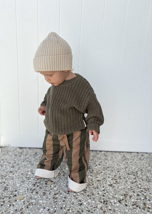 Chunky Knit Pullover - Moss