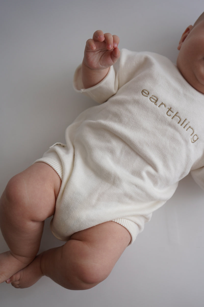 Lupa and Sol Earthling Romper | Milk