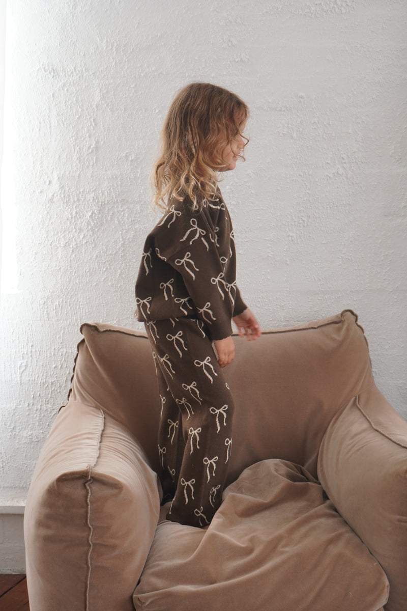 Bow Pants - Bark