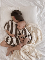 Stripes on Stripes Romper | Chocolate