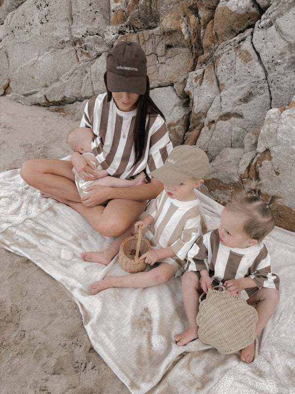 Stripes on Stripes Tee | Kids | Beige