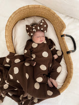 Dot Blanket- Mud + Oatmeal
