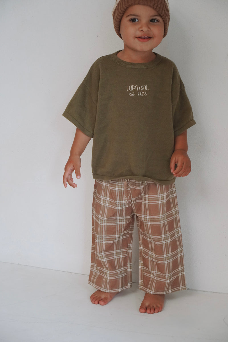 Check Pants - Moss + Caramel