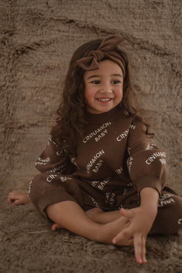 CB Knitted Logo Suit- Dark Chocolate