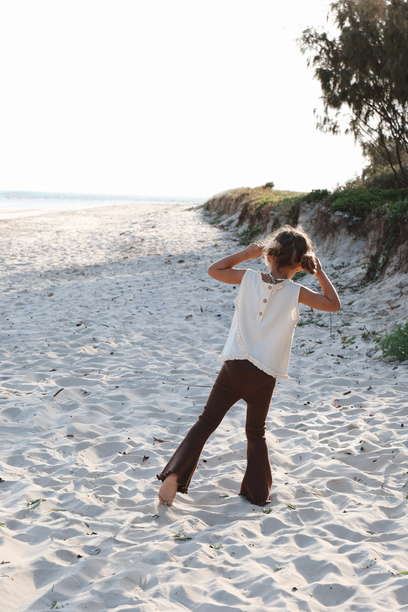 Linen Frill Top - Natural